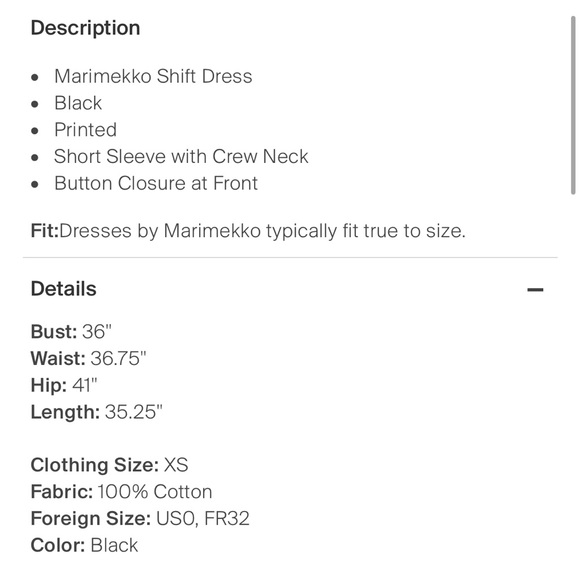 Marimekko Kihlatasku “Happy” coat dress, size xs - Picture 4 of 7